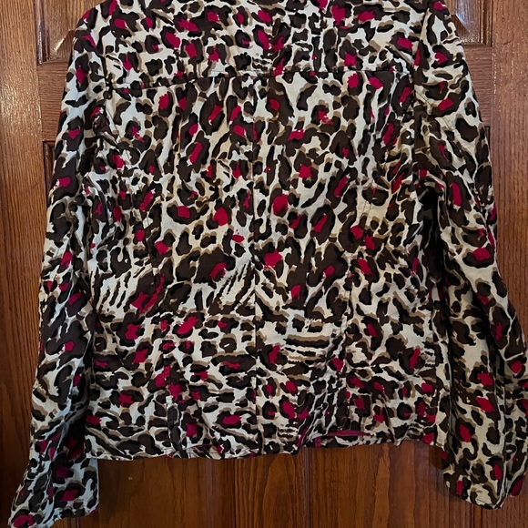Charter Club Petite Medium Corduroy Leopard Print Jacket - Picture 4 of 5